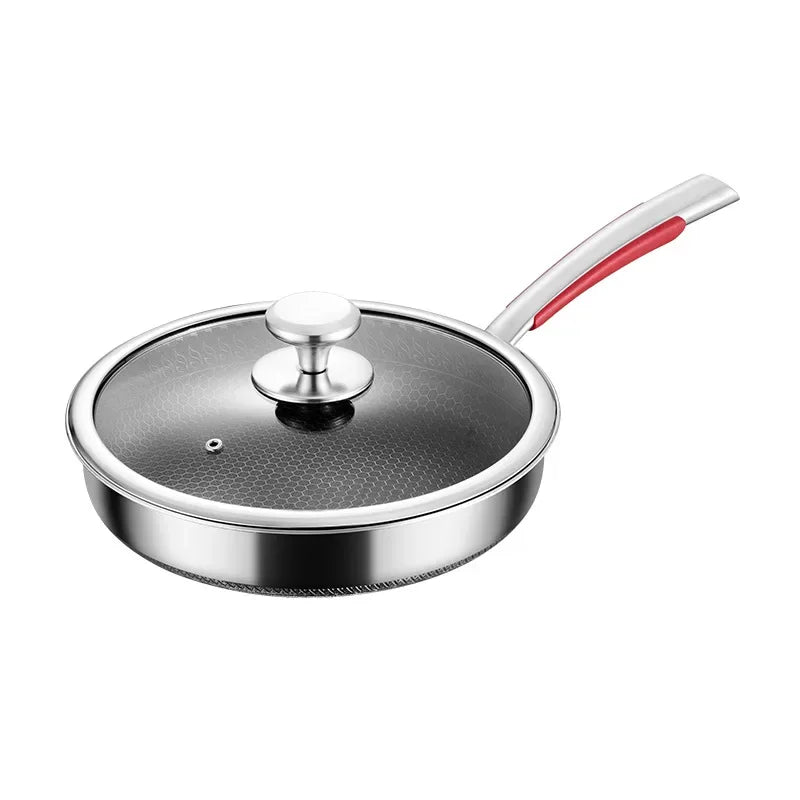 Pans 316 Stainless Steel Frying Pan Non-stick Home Honeycomb Pancake Omelet Pan Multi-functional Steak Wok New Products